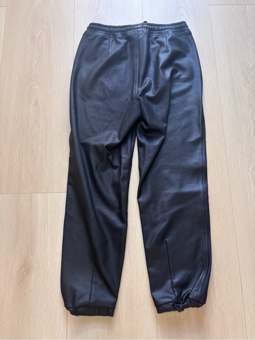 Topshop Black Faux Leather Jogger Trousers - Picture 2 of 5